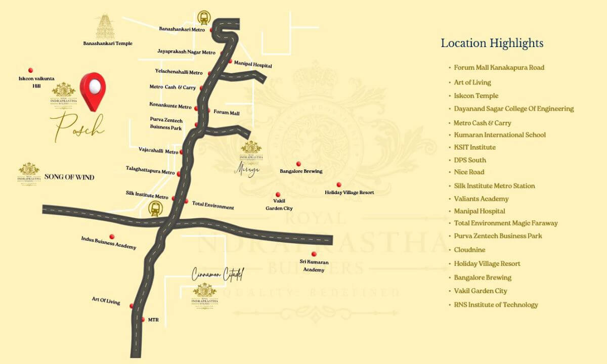 Posch Royal Indraprastha Kanakapura Road Location Map Posch Royal Indraprastha Kanakapura Road Location Map
